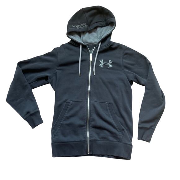 Under‎ Armour Men's Storm Zip Up Coldgear Hoodie Sweatshirt S Black Loose - Picture 1 of 11